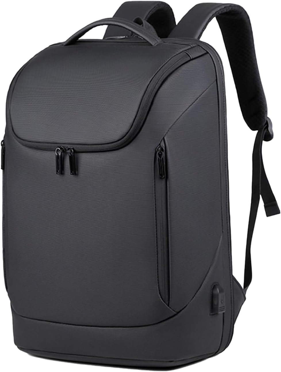 Business Backpack for Women & Men with USB Charging Port Waterproof Scratch-Resistant Fabric 17In Travel Laptop Backpack Flight Approved Carry on Backpack Reinforced Breathable Straps Black